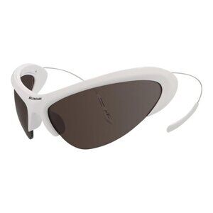 Balenciaga Unisex Shield/Wrap White Silver Grey Fashion Designer Eyewear